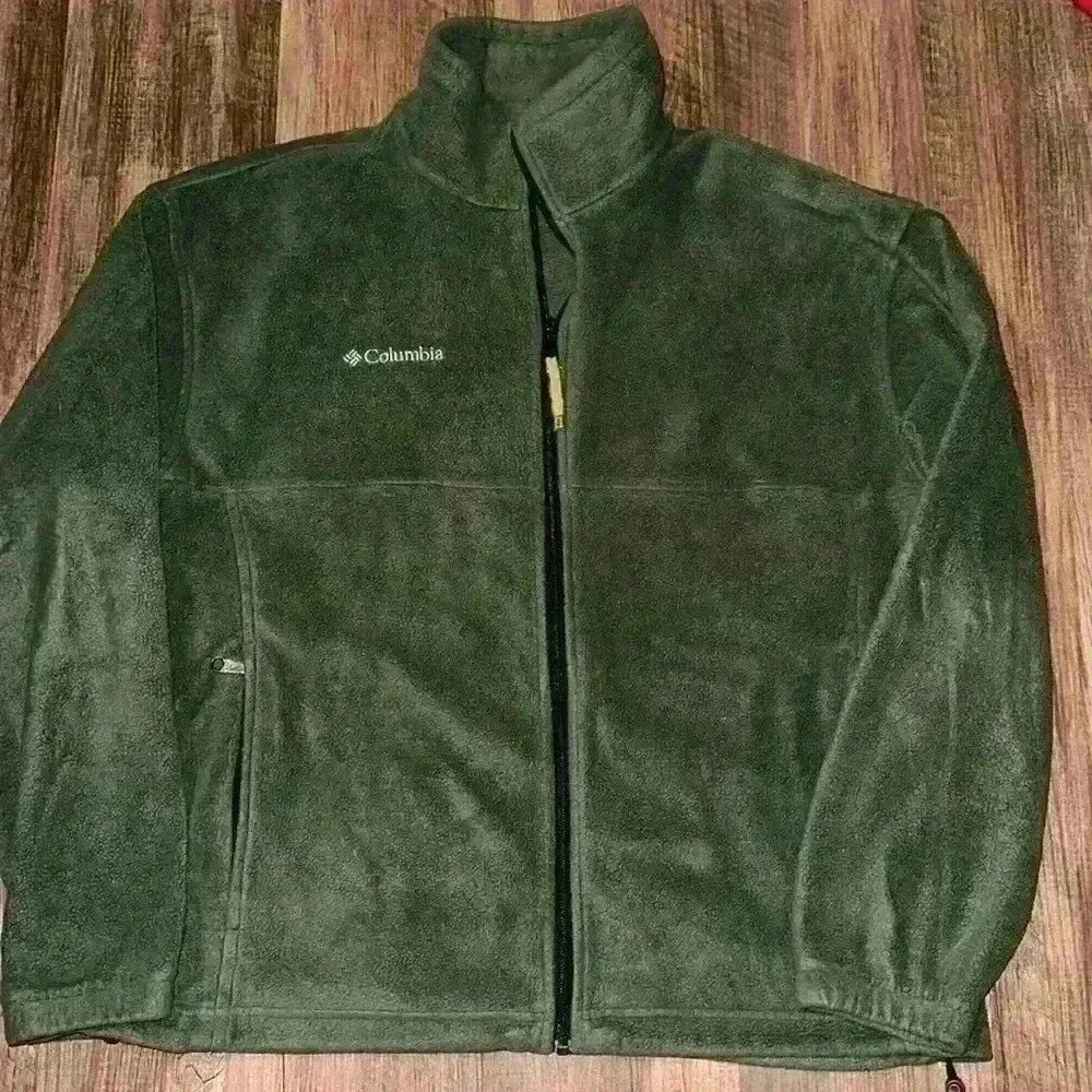 MENS COLUMBIA SPORTSWEAR COMPANY XL ZIP- UP FLEECE olive green
